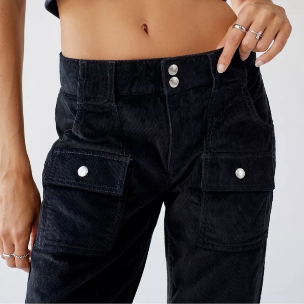 BDG Black Corduroy Pants with Button Accents - SZ 0 - Picture 4 of 13